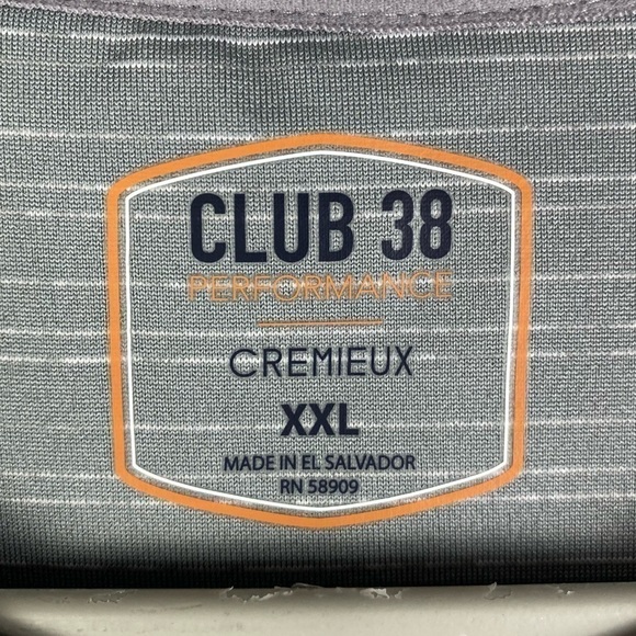 Club 38 Performance Cremieux Gray Striped Crew Neck Athletic T-Shirt Men's XXL - Picture 6 of 8